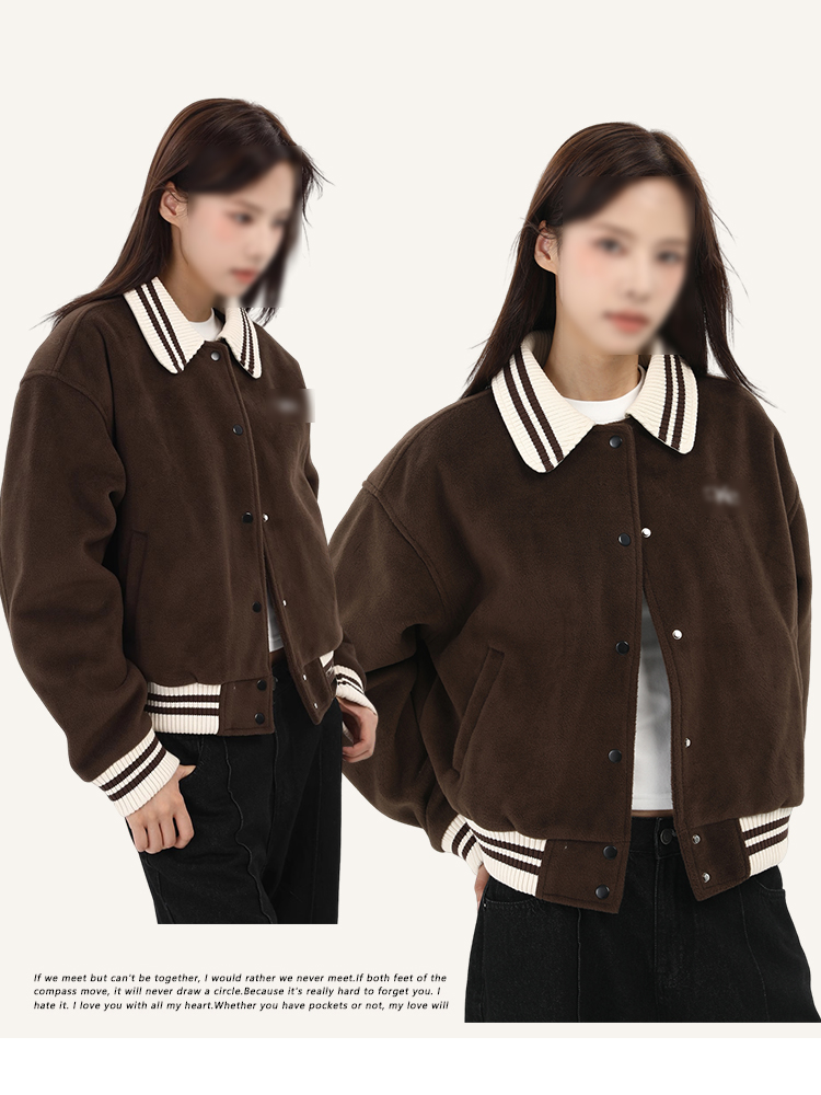 美式复古棒球服外套女2025春季美拉德穿搭字母刺绣翻领夹克上衣